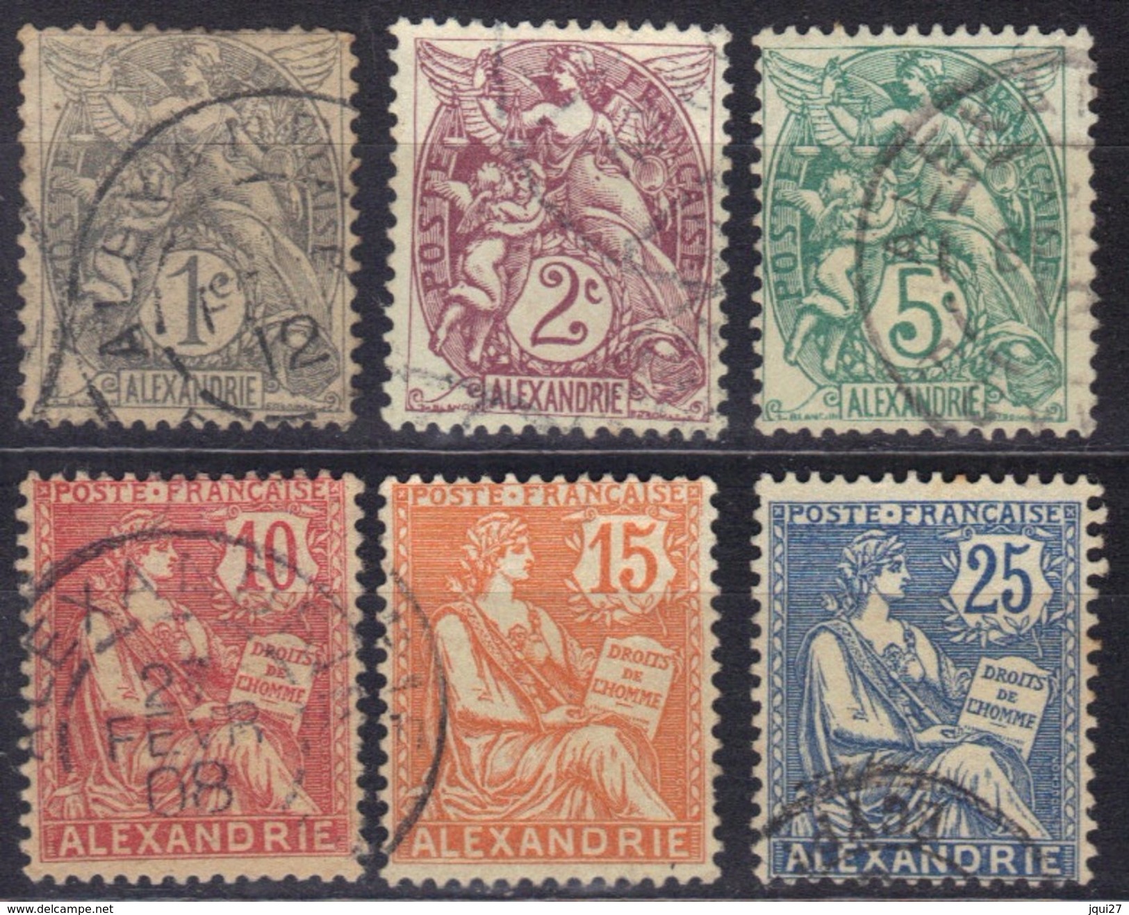 Alexandrie N° 19, 20, 23, 24, 25, 27 - Used Stamps