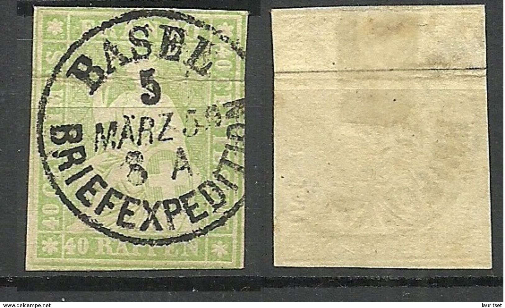 SCHWEIZ Switzerland 1854 Michel 17 O Gut Gestempelt BASEL Briefexpedition - Used Stamps