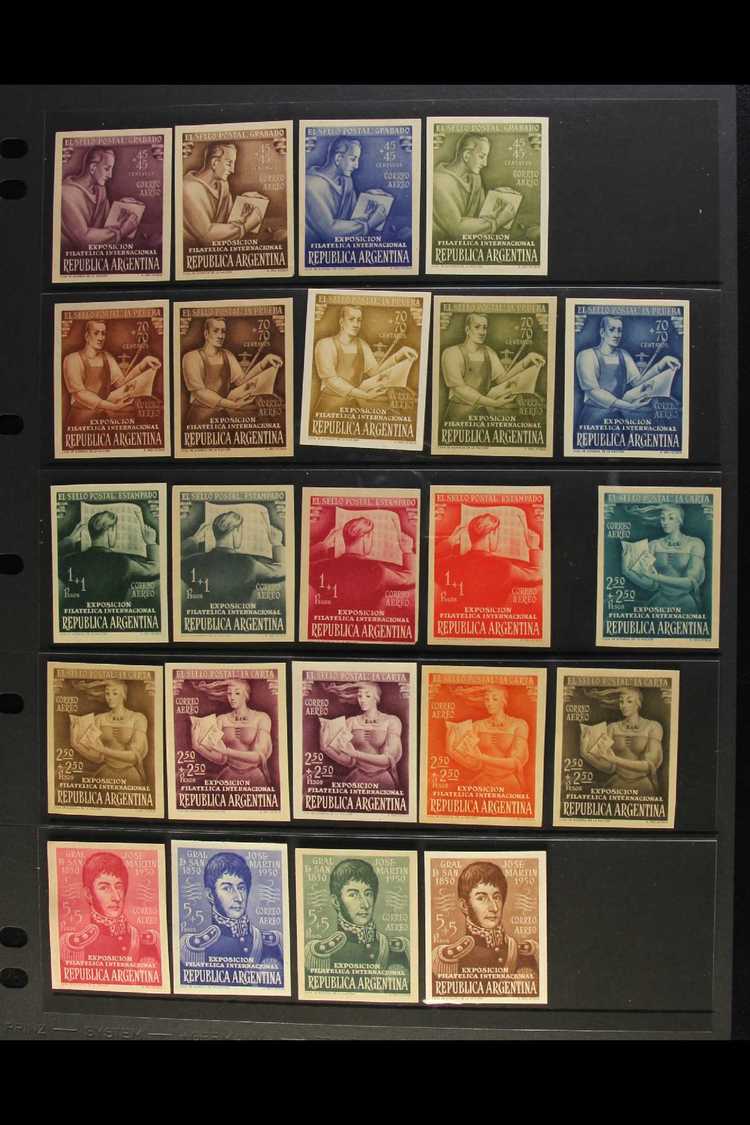 1950 PHILATELIC EXPOSITION  IMPERFORATE COLOUR TRIALS Between 4 And 6 Colours Of Each Value, As Scott B12, CB1/5, Fine & - Otros & Sin Clasificación