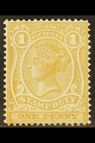 VICTORIA  1884-96 1d Ochre Stamp Duty Series Perf 12, SG 265a, Fine Mint, Very Fresh. For More Images, Please Visit Http - Autres & Non Classés