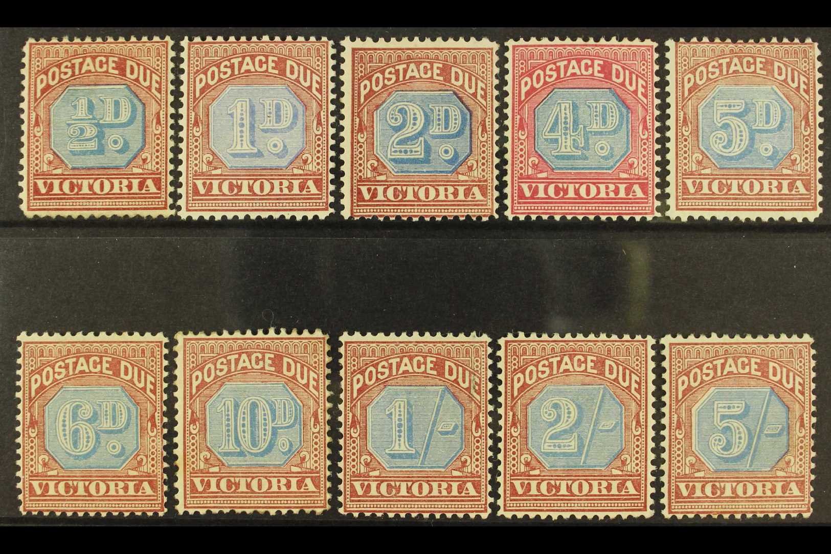 VICTORIA  1890-94 Postage Due Set, SG D1/10, Fresh Mint. (10) For More Images, Please Visit Http://www.sandafayre.com/it - Otros & Sin Clasificación