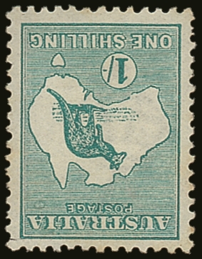 1913-14  1s Emerald 'Roo With WATERMARK INVERTED, SG 11w, Mint With A Short Perfs And A Tiny Cut At Top Right Clear Of T - Autres & Non Classés