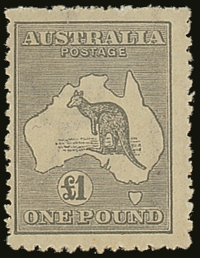 1923-24  £1 Grey Kangaroo, SG 75, Very Lightly Hinged Mint (near NH), Centered To Left, Fresh Colour. For More Images, P - Autres & Non Classés