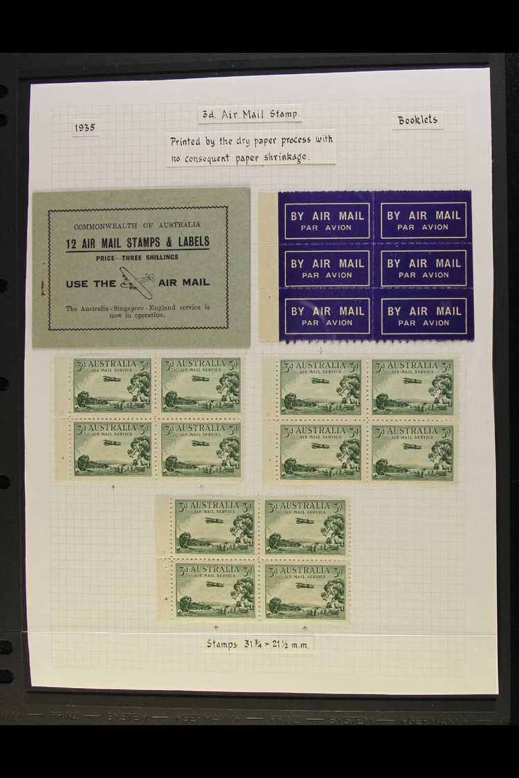 1930-35 AIR MAIL BOOKLET  An "exploded" 3s Black On Pale Green (1930) Air Post Booklet, SG SB24a, Brusden-White B 21b, N - Otros & Sin Clasificación