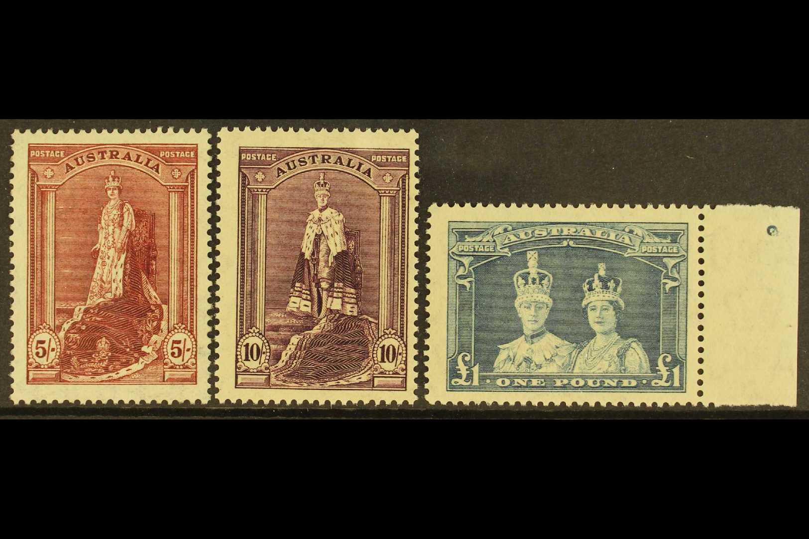 1948-49  5s, 10s, And £1 "Robes" On Thin Rough Ordinary Paper, SG 176a/178a, Never Hinged Mint. (3 Stamps) For More Imag - Otros & Sin Clasificación