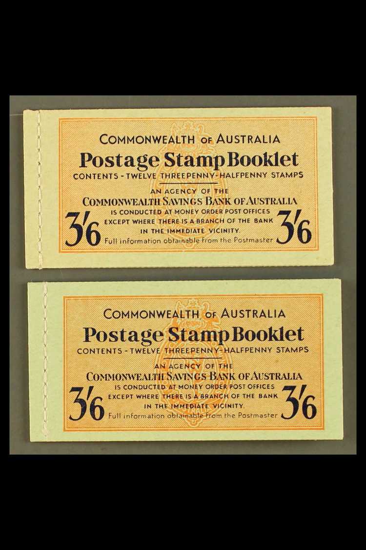 1952 BOOKLET SET  3s6d Vermillion & Deep Blue On Green Cover Booklets, SG SB 30/30a, Complete And Very Fine Containing 1 - Otros & Sin Clasificación
