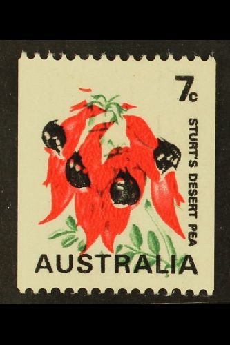 1972  7c Multicoloured "Sturts Desert Pea", Coil Stamp, Variety "buff Colour Omitted", SG 468bb, Very Fine NHM. Photo Ce - Autres & Non Classés