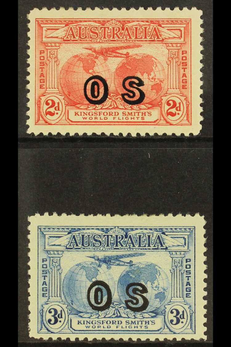 OFFICIAL  1932 Kingsford Smiths Set, SG O123/4, Very Fine Mint (2 Stamps) For More Images, Please Visit Http://www.sanda - Other & Unclassified