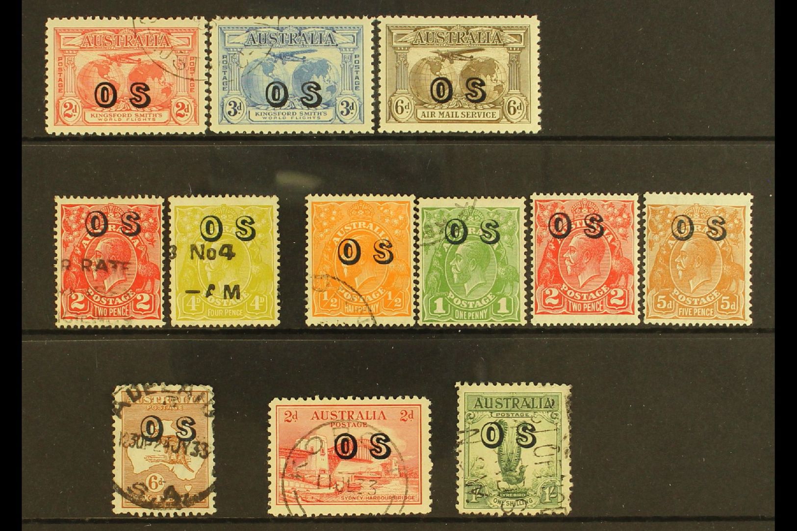 OFFICIALS  1930-33 "OS" Opt'd Mint & Used Range On A Stock Card. Includes 1930 3d Blue Used, 1931 Set Used And 1932-33 N - Otros & Sin Clasificación