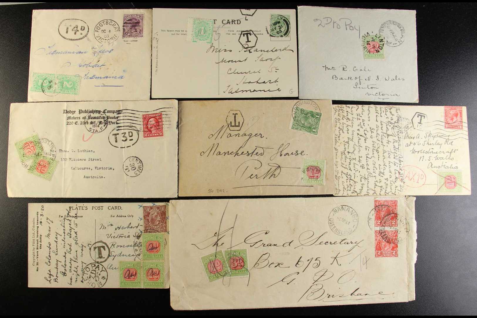 POSTAGE DUE STAMPS ON COVERS & CARDS COLLECTION 1903-60's  An Attractive And Interesting Collection Of Commercial Covers - Otros & Sin Clasificación