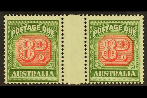 POSTAGE DUES  1946-57 8d Carmine & Green (SG D127, BW 95), Fine Never Hinged Mint Horizontal GUTTER PAIR With The Right  - Otros & Sin Clasificación