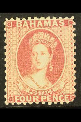 1882  4d Rose, Wmk CA, Perf 12, SG 41, Fresh Mint. Blunt Corner Perf Bottom Right Otherwise A Beautiful Stamp. For More  - Other & Unclassified