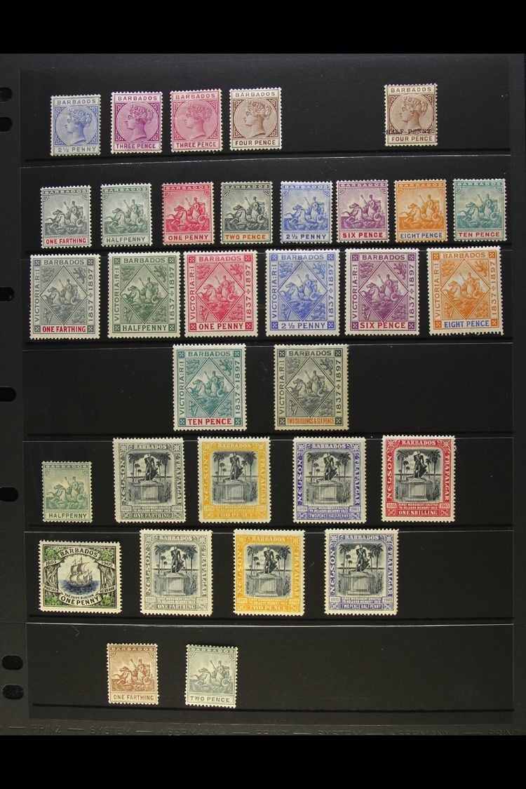 1882-1910 ALL DIFFERENT MINT COLLECTION  Presented Neatly On A Stock Page. Includes 1882-86  2½d, 3d Both Shades & 4d, 1 - Barbades (...-1966)