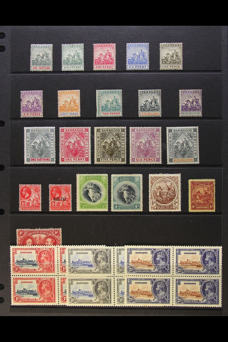 1892-1935 MINT SELECTION  Presented On A Stock Page. Includes 1892-1903 Seal Of Colony (wmk CA) Range With Most Values T - Barbades (...-1966)