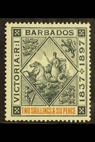 1897  2s6d Blue Black & Orange, SG 124, Mint For More Images, Please Visit Http://www.sandafayre.com/itemdetails.aspx?s= - Barbades (...-1966)