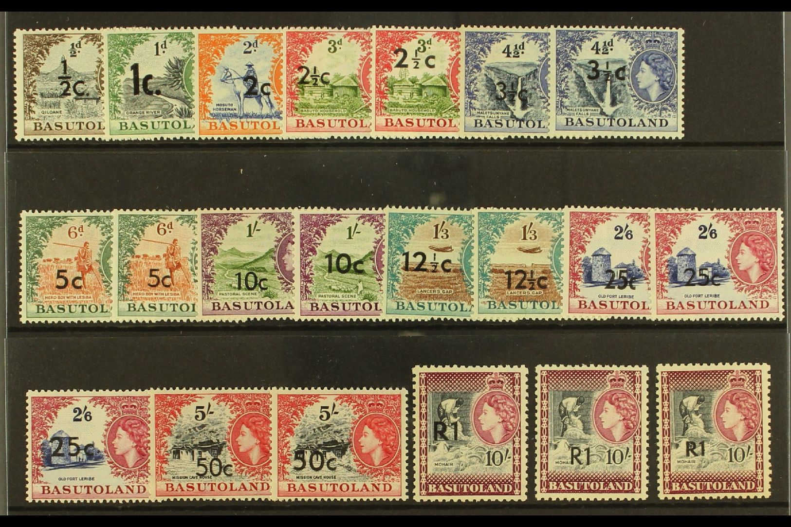 1961  Surcharged Definitive Set With Most Listed Overprint Variants, SG 58/68b, ALL DIFFERENT & Includes The Elusive 10c - Autres & Non Classés