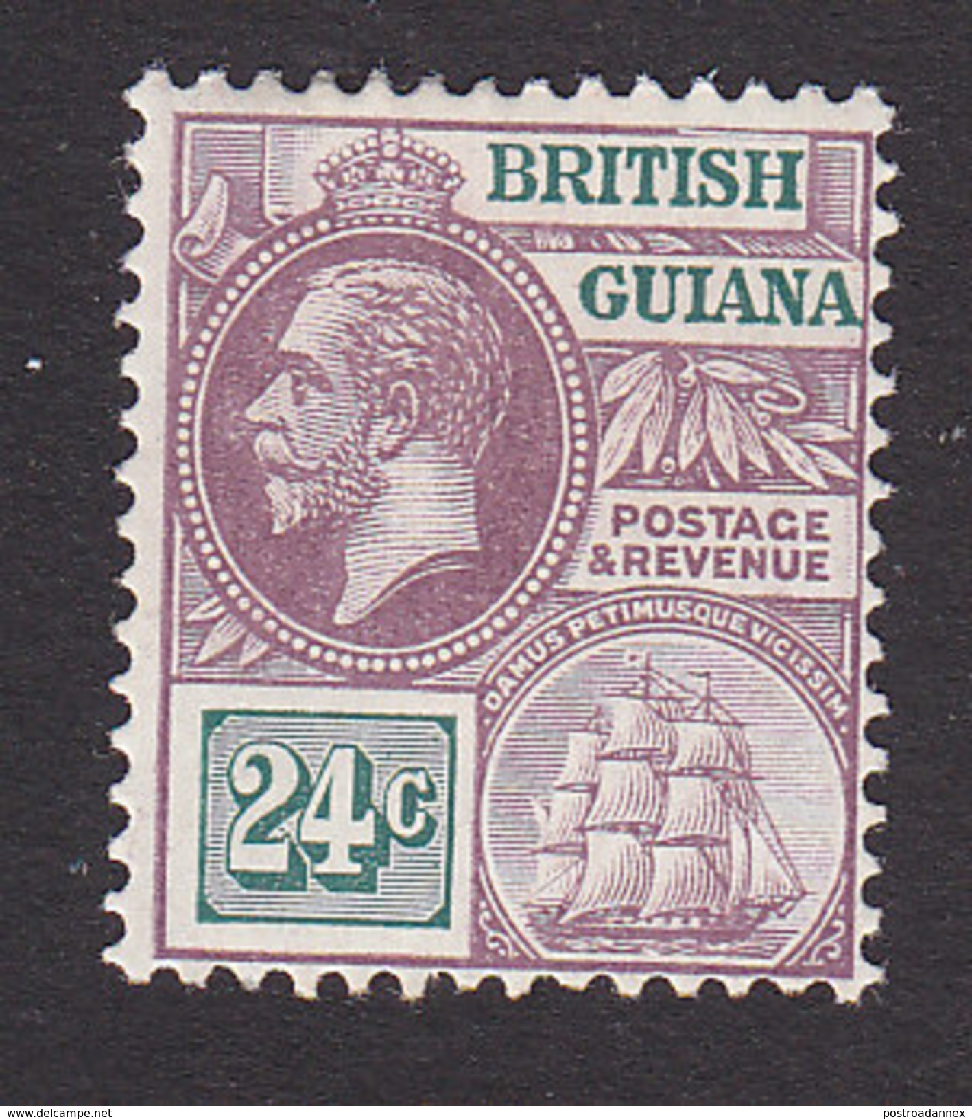 British Guiana, Scott #184, Mint Hinged, George V, Issued 1913 - British Guiana (...-1966)