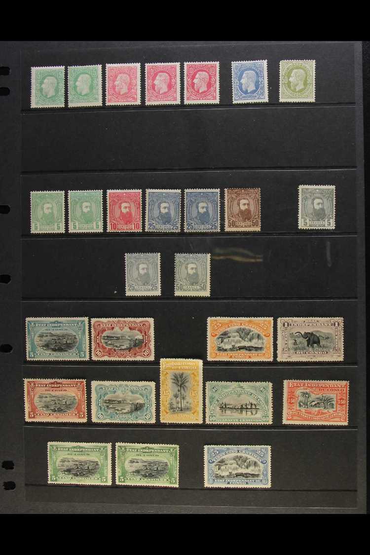 BELGIAN CONGO  1886-1901 MINT COLLECTION On A Stock Page, Includes 1886 Leopold II With 5c & 10c Shades 25c, 50c, 1887 L - Autres & Non Classés