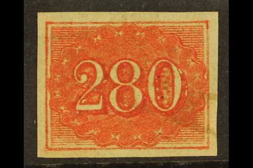 1861  280r Red, Scott 39, Very Fine Used With Four Margins. For More Images, Please Visit Http://www.sandafayre.com/item - Altri & Non Classificati