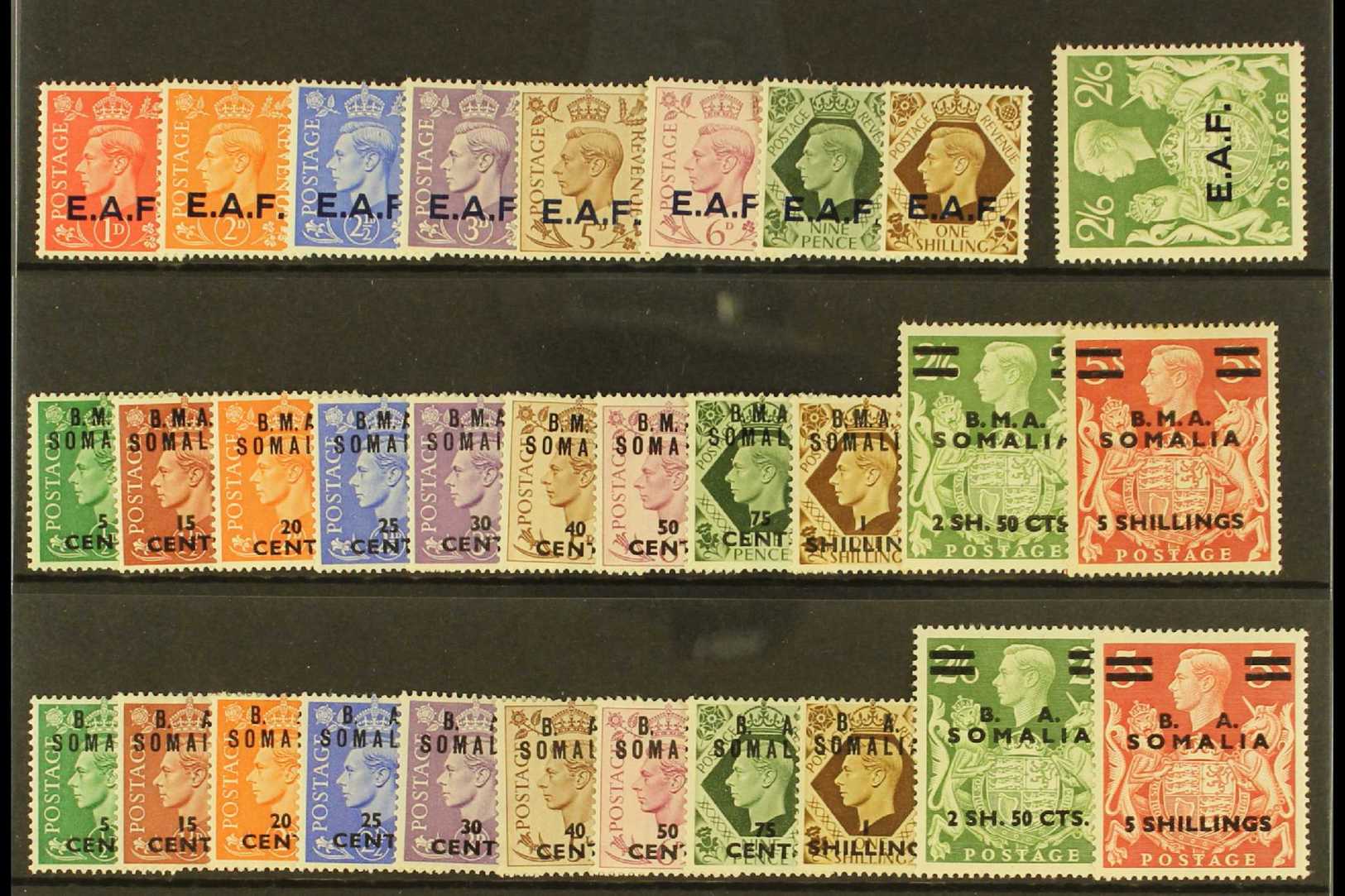 SOMALIA  1943-50 COMPLETE MINT COLLECTION Presented On A Stock Card. Includes All Three Issued Sets, SG S1/S31, Very Fin - Africa Oriental Italiana