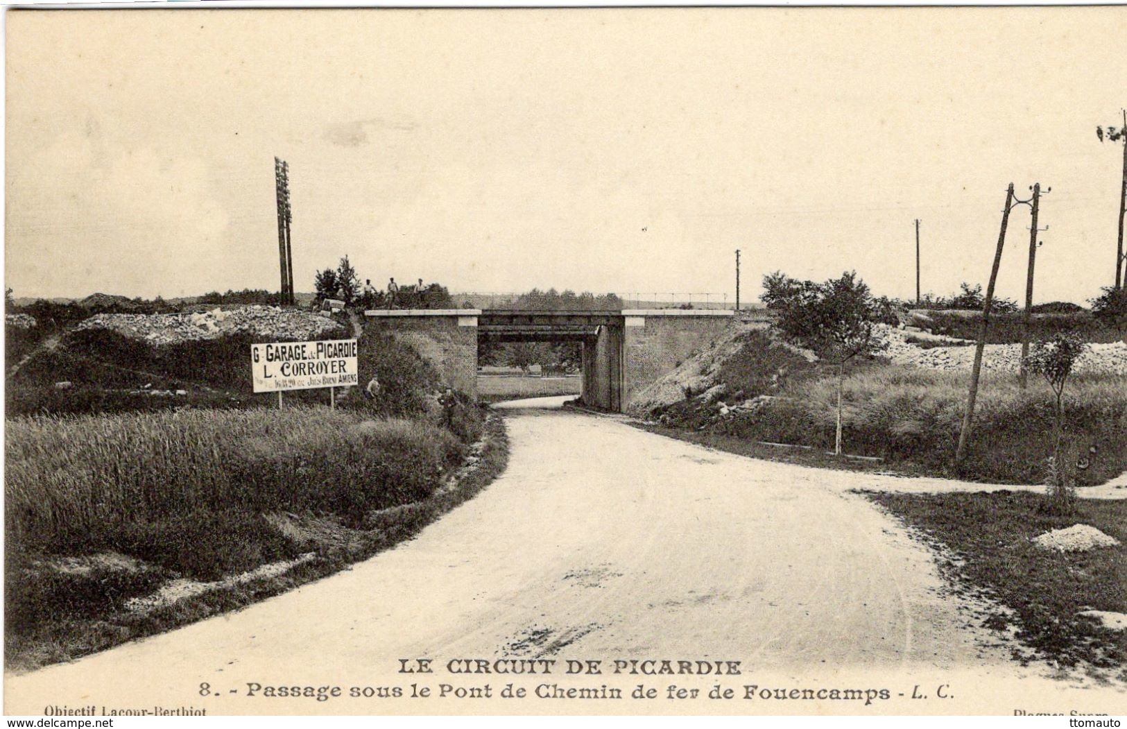 Grand Prix  -  Circuit De Picardie 1907  -  Passage Sous Le Pont De Chemin De Fer De Fouencamps - CPA - Grand Prix / F1