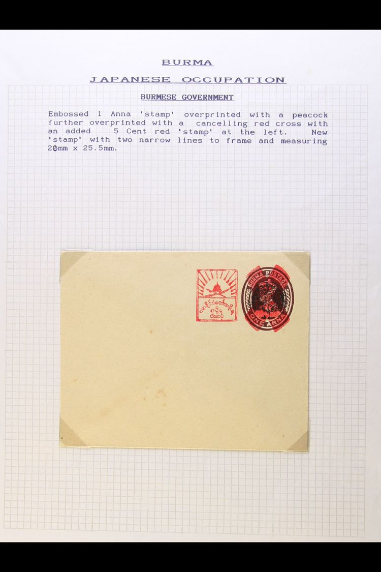 JAPANESE OCCUPATION  POSTAL STATIONERY UNUSED COLLECTION - 1943 (July) New 5c Postal Rate, Existing Stationery Cards And - Birmanie (...-1947)