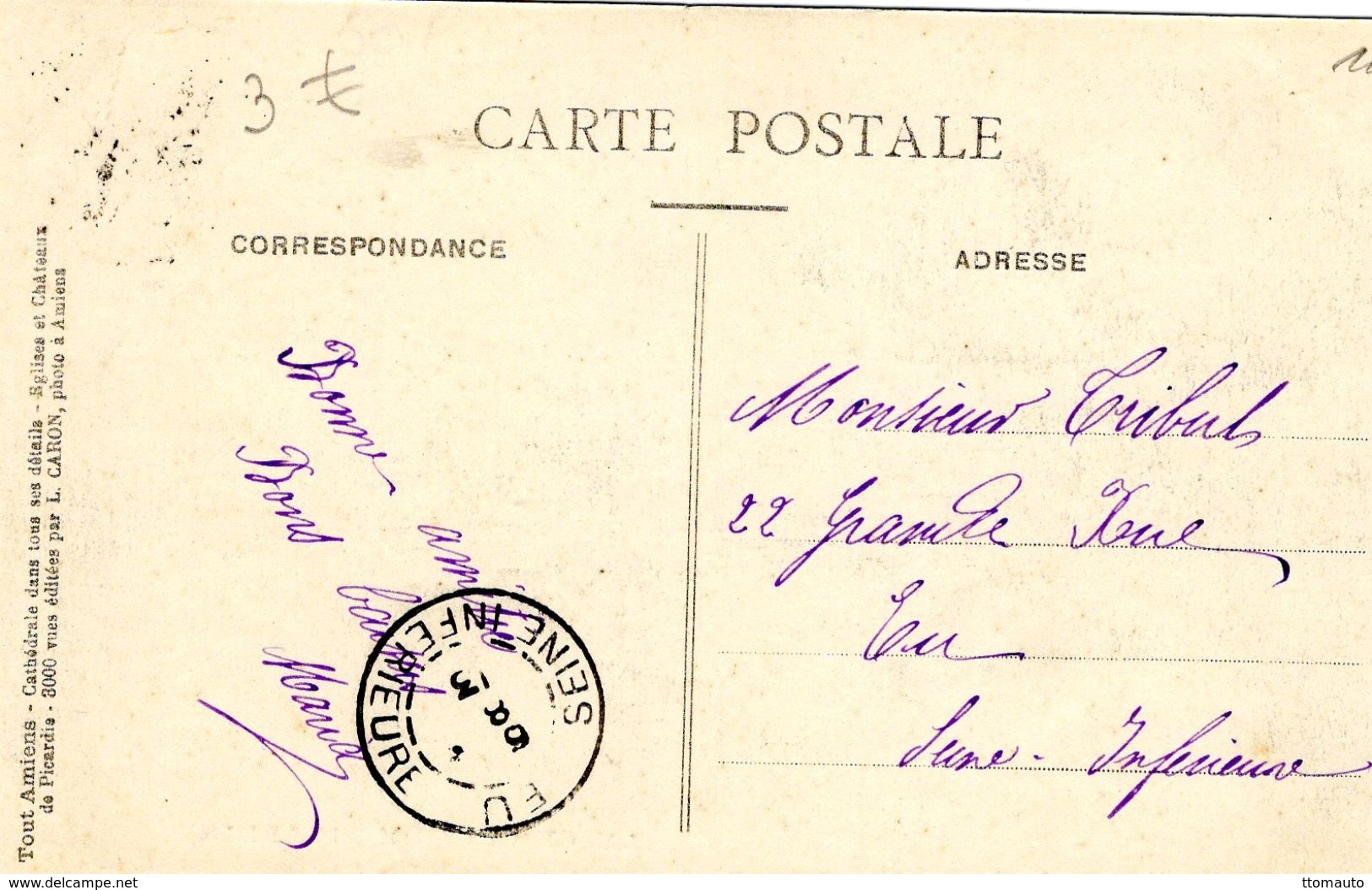 Grand Prix  -  Circuit De Picardie 1907  -  Le Chemin De G.C.No 23 Qui Joint Les Routes De Roye Et De Compiègne - CPA - Grand Prix / F1