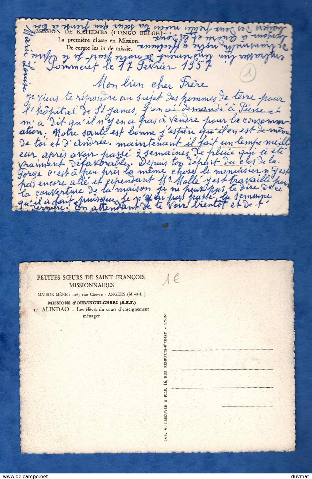 Republique Centrafricaine Oubangui Chari Alindoa Et Congo Kahemba Lot De 4 Cartes Postales ( Format 10,5 X 15 ) - Central African Republic