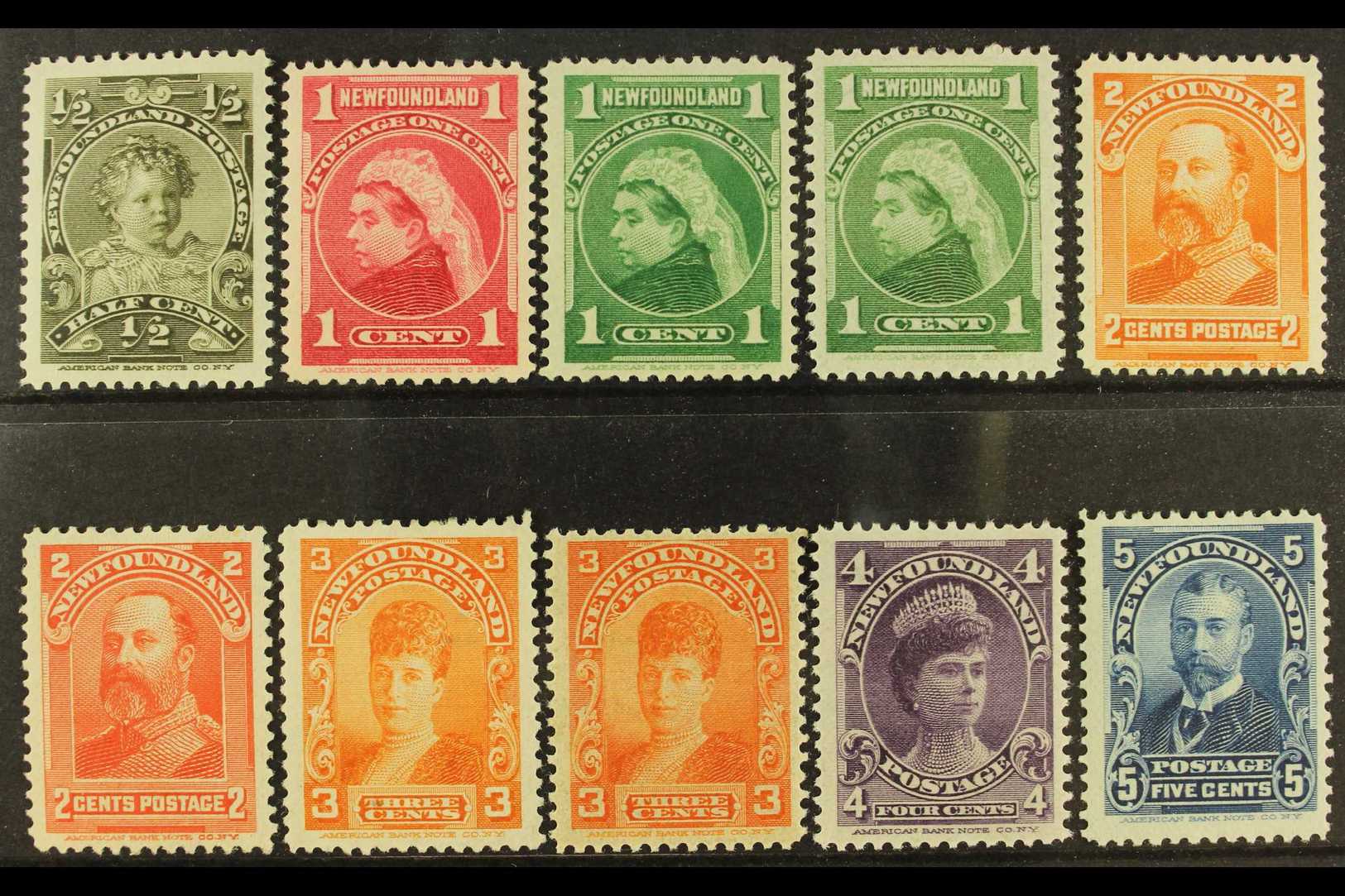 1897-1918 ROYAL PORTRAITS  Complete Set, SG 83/90, Plus 1c Yellow Green And 3c Red-orange Shades, Very Fine Mint. (10) F - Autres & Non Classés