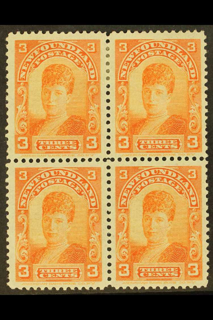 1918  3c Red-orange On Bluish Queen Alexandra, SG 88c, Fine Mint Block Of Four. For More Images, Please Visit Http://www - Autres & Non Classés