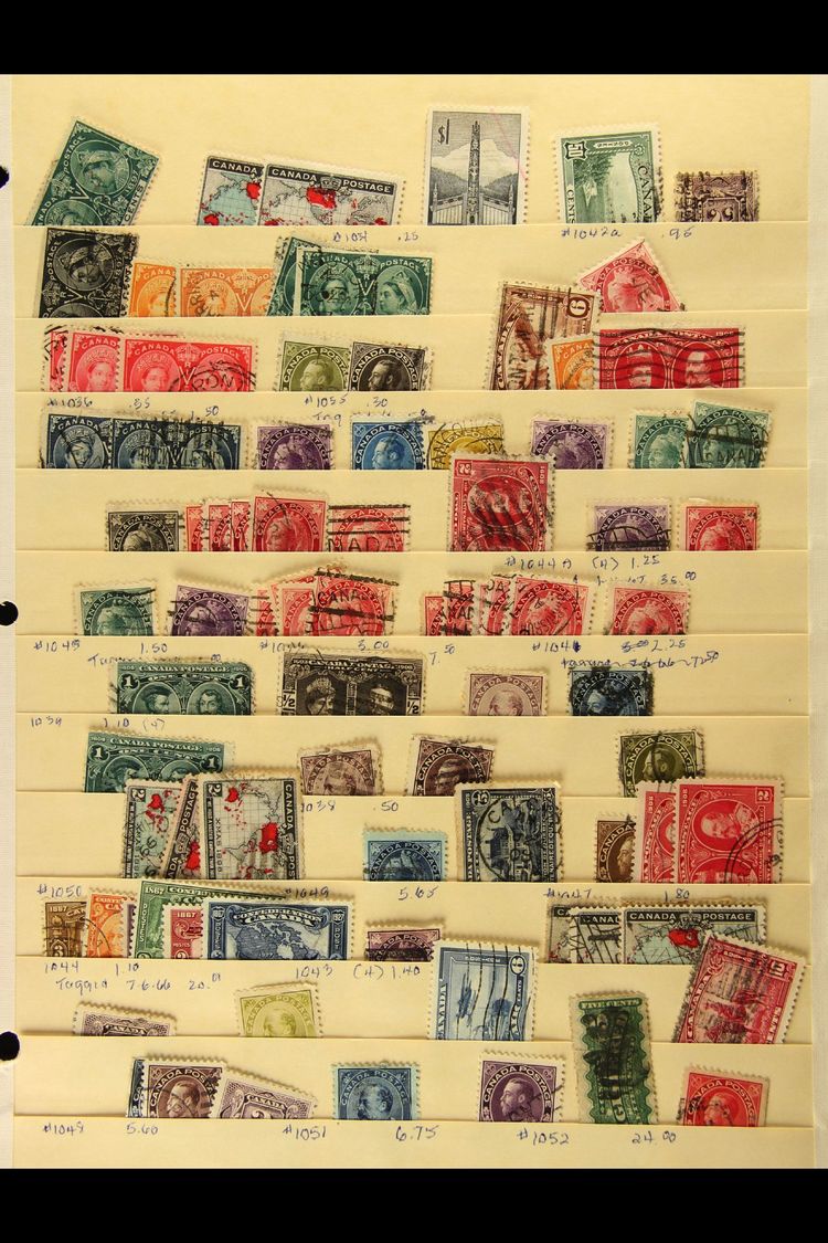 1859-1980's USED RANGES  On Pages, Inc 1859 To 17c, 1870-88 Large Queens To 6c, 12½c & 25c (x3), Small Queens (x44), 189 - Autres & Non Classés