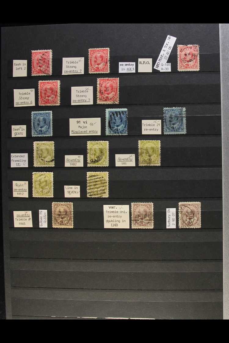 1903 KEVII RE-ENTRIES  Small Collection Of Used Stamps With Values To 10c, Each With A Re-entry Identified, Usually With - Otros & Sin Clasificación