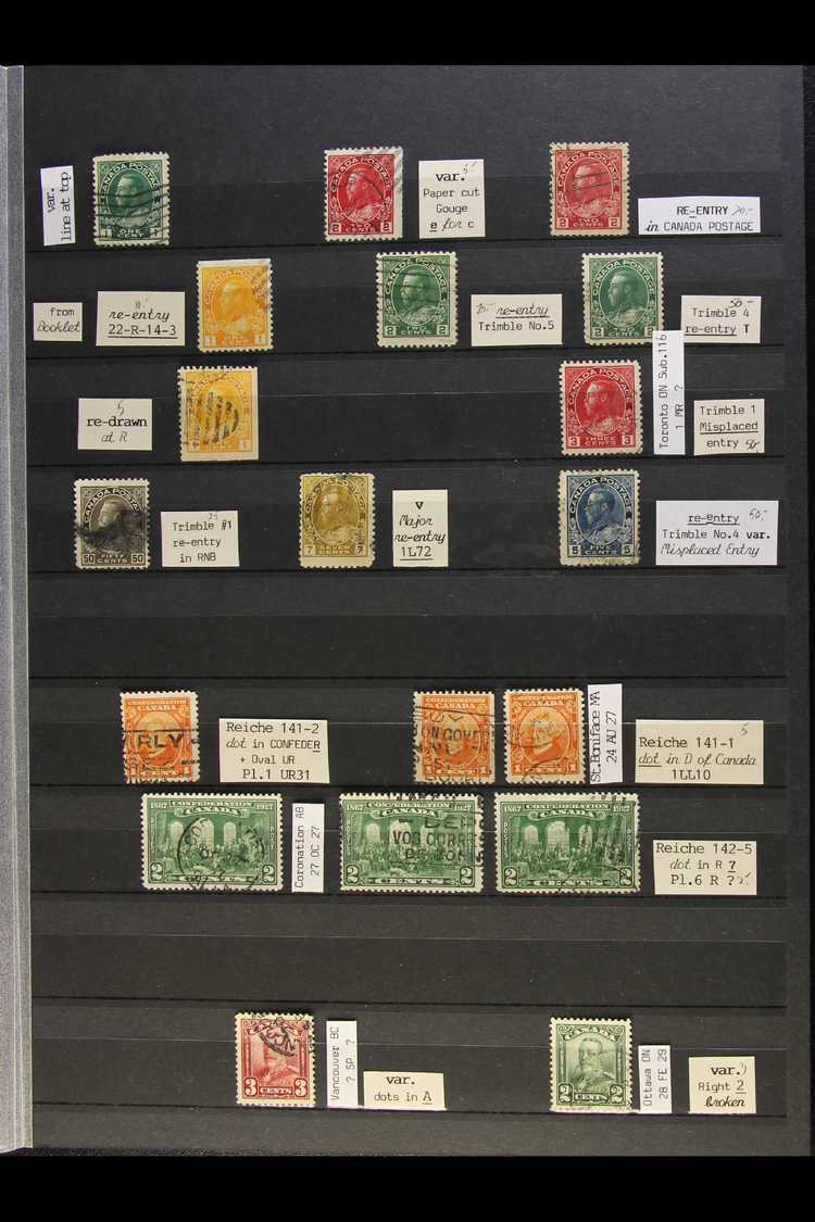 1911 - 1935 RE-ENTRIES COLLECTION  Small Collection Of Used Definitive And Commemorative Stamps Each With A Re-entry Ide - Autres & Non Classés