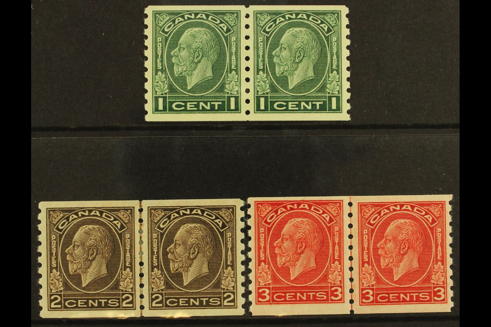 1932-33  Coil Stamps Imperf X Perf 8½ Complete Set, SG 326/28, Fine Mint (1c & 3c Are NHM) Horiz PAIRS, Very Fresh. 93 P - Autres & Non Classés
