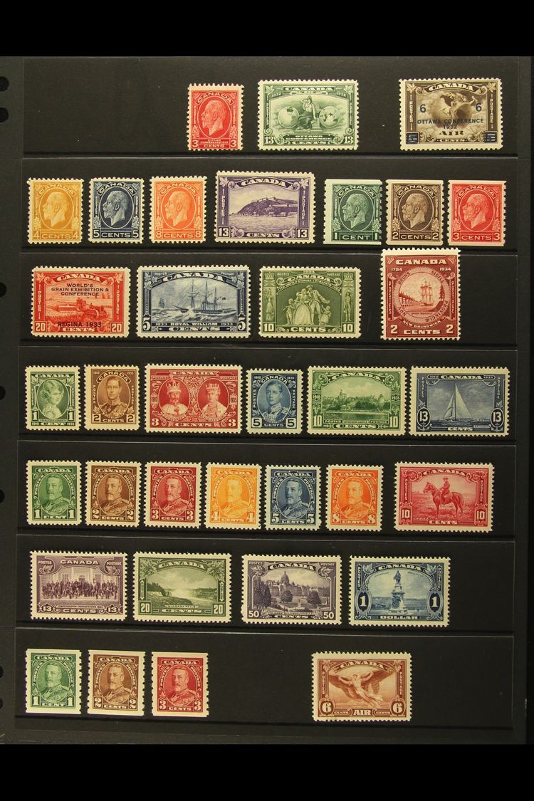 1932-35 FINE MINT SELECTION  Presented On A Stock Page. Includes 1932 3c, 13c & 6c On 5c Air Surcharge, 1932-33 4c To 13 - Otros & Sin Clasificación