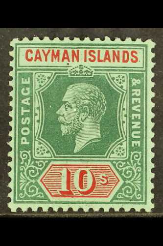 1912-20  10s Deep Green & Red On Green, SG 52, Very Fine Mint, Fresh. For More Images, Please Visit Http://www.sandafayr - Iles Caïmans