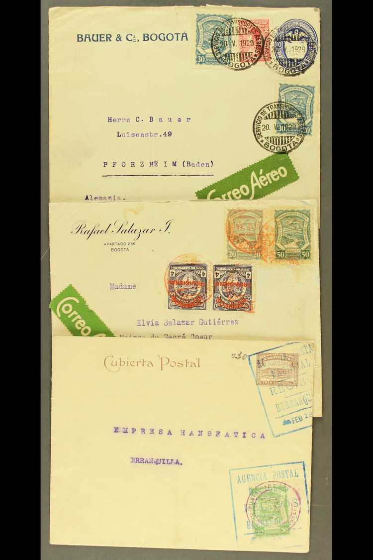 SCADTA  1922-1929 Interesting Group Of Airmail Covers Bearing Various SCADTA Stamps Together With Various Colombia Stamp - Colombia