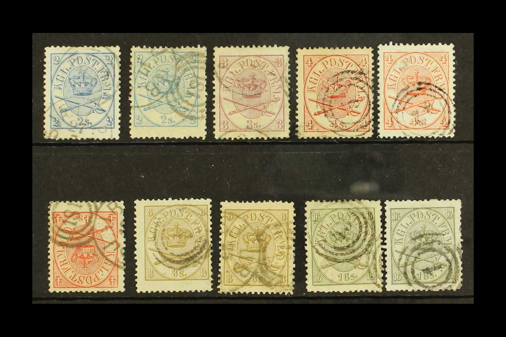 1864-70  Perf.13x12½ Complete Basic Set Plus Shades, Note 2sk Blue & Pale Blue, 4sk Carmine, Vermilion With INVERTED WAT - Otros & Sin Clasificación