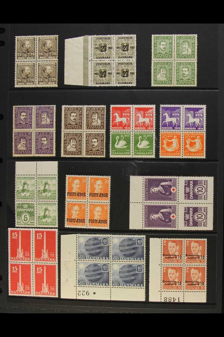 1904-1974 BLOCKS OF 4 COLLECTION  A Never Hinged Mint Collection Presented On Stock Pages, Mostly ALL DIFFERENT & Includ - Autres & Non Classés