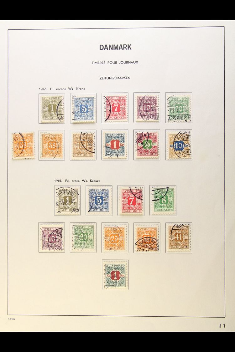 NEWSPAPER STAMPS  A Very Fine Used Group With 1907 Complete Set, Michel 1x/10x, With 38 Ore Shade, Plus 1914-15 Complete - Other & Unclassified