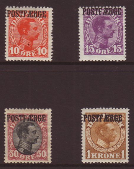 POSTAL FERRY STAMPS  1919-20 King Christian X Complete Set, Mi 1/4, Very Fine Mint. (4 Stamps) For More Images, Please V - Autres & Non Classés