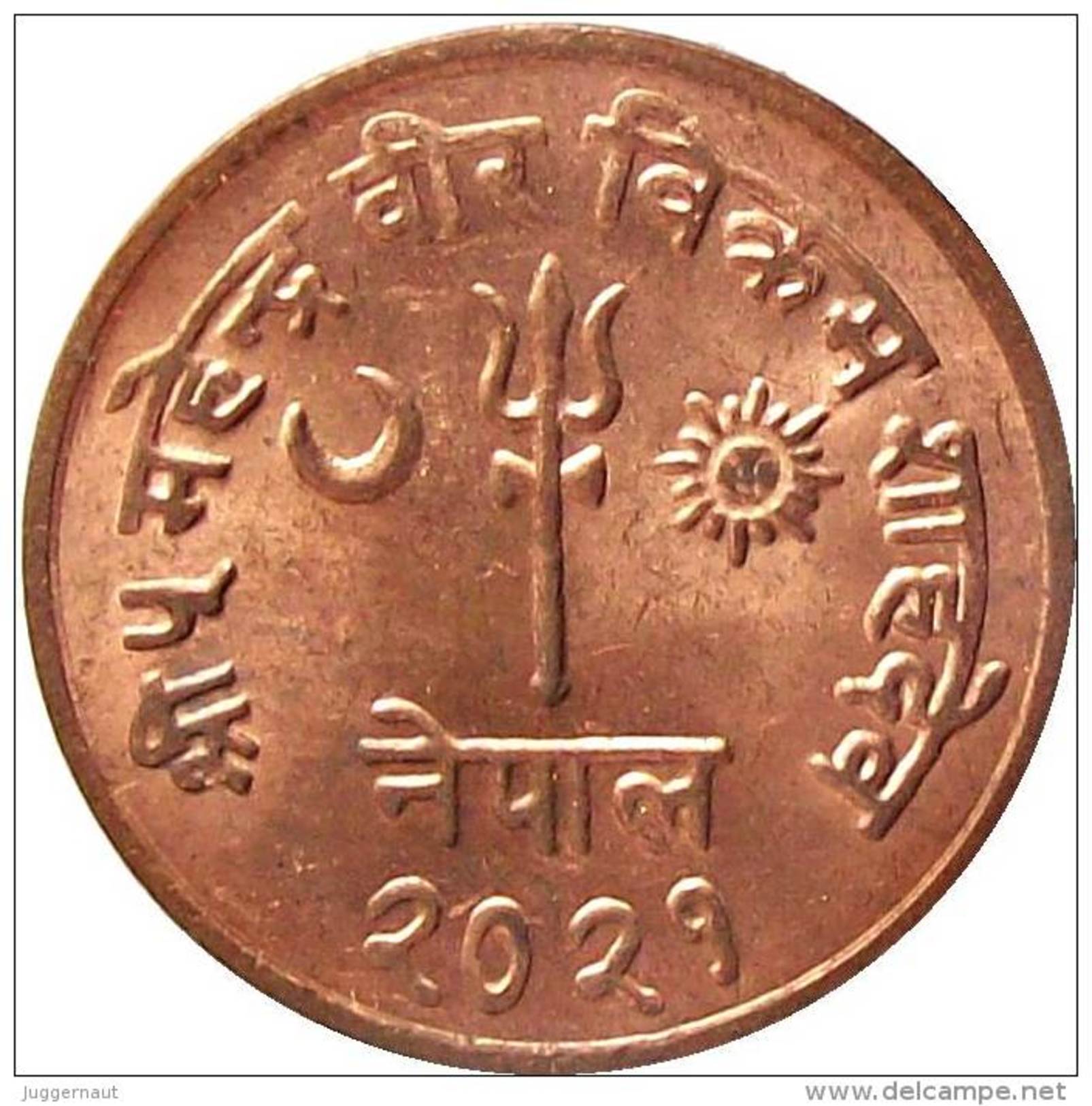 NEPAL 10 PAISA BRONZE COIN 1964 AD KM-764 UNCIRCULATED UNC - Népal