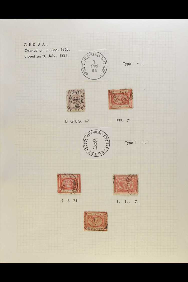 USED IN GEDDA (SAUDI ARABIA)  Collection Of Egyptian 1866 To 1879 Stamps Variously Cancelled At The Egyptian Post Office - Autres & Non Classés