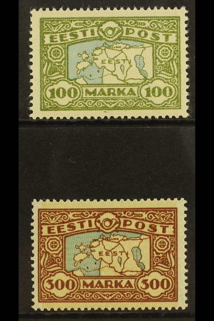 1923-24  Map Complete Set (SG 43/43a, Michel 40 & 54), Very Fine Mint, Fresh. (2 Stamps) For More Images, Please Visit H - Estonia