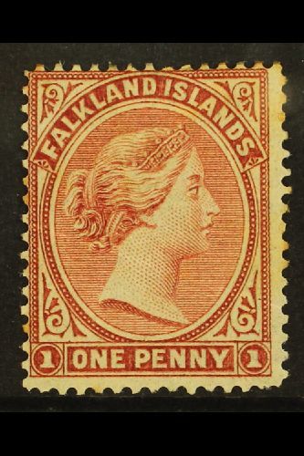 1878-79  1d Claret, No Watermark, SG 1, Mint With Part Original Gum, Crease And A Few Toned Perfs, Cat £750. For More Im - Islas Malvinas