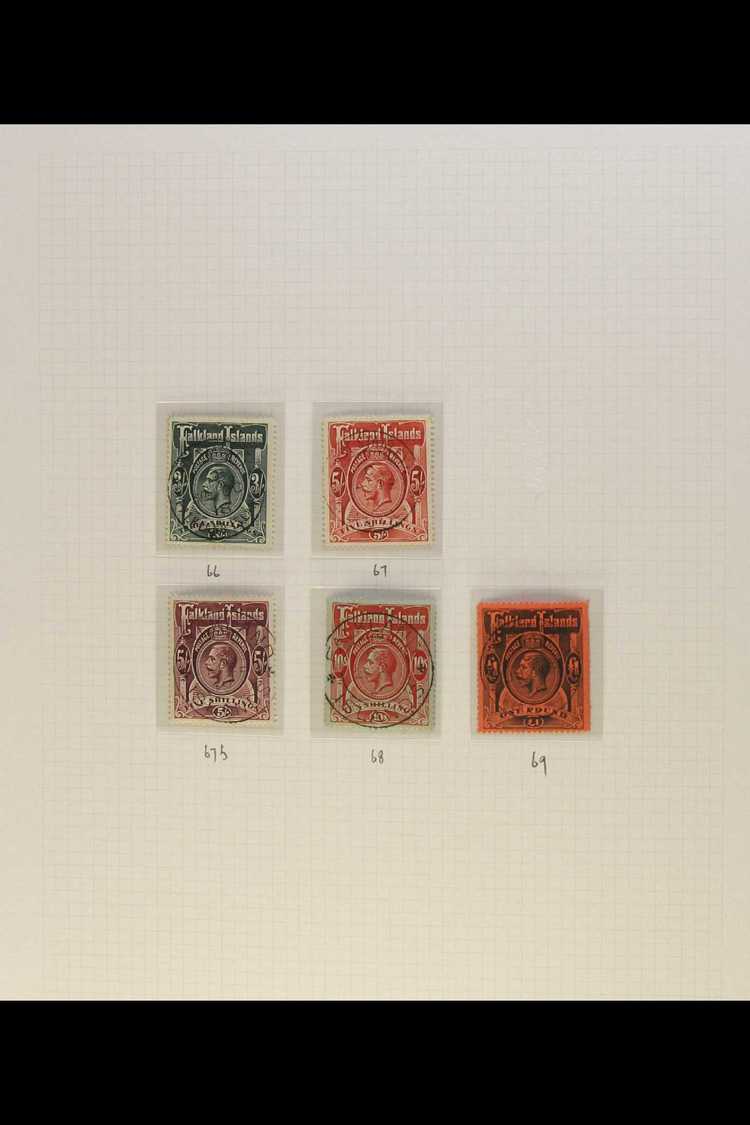 1912-20  Wmk Multiple Crown Set Complete With All Additional Shades Including The Good 1920 Grey Papers, Only Missing Th - Falkland