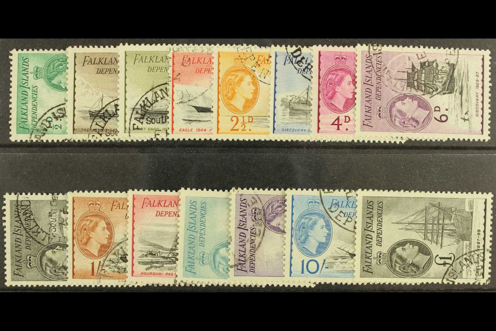 1954-62  Definitive Set, SG G26-40, Very Fine Cds Used. (15) For More Images, Please Visit Http://www.sandafayre.com/ite - Falkland