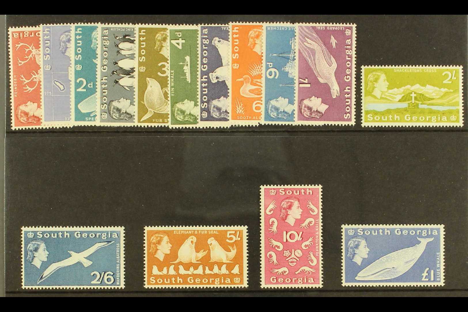 1963  South Georgia Definitives Original Complete Set, SG 1/15, Never Hinged Mint. (15 Stamps) For More Images, Please V - Islas Malvinas
