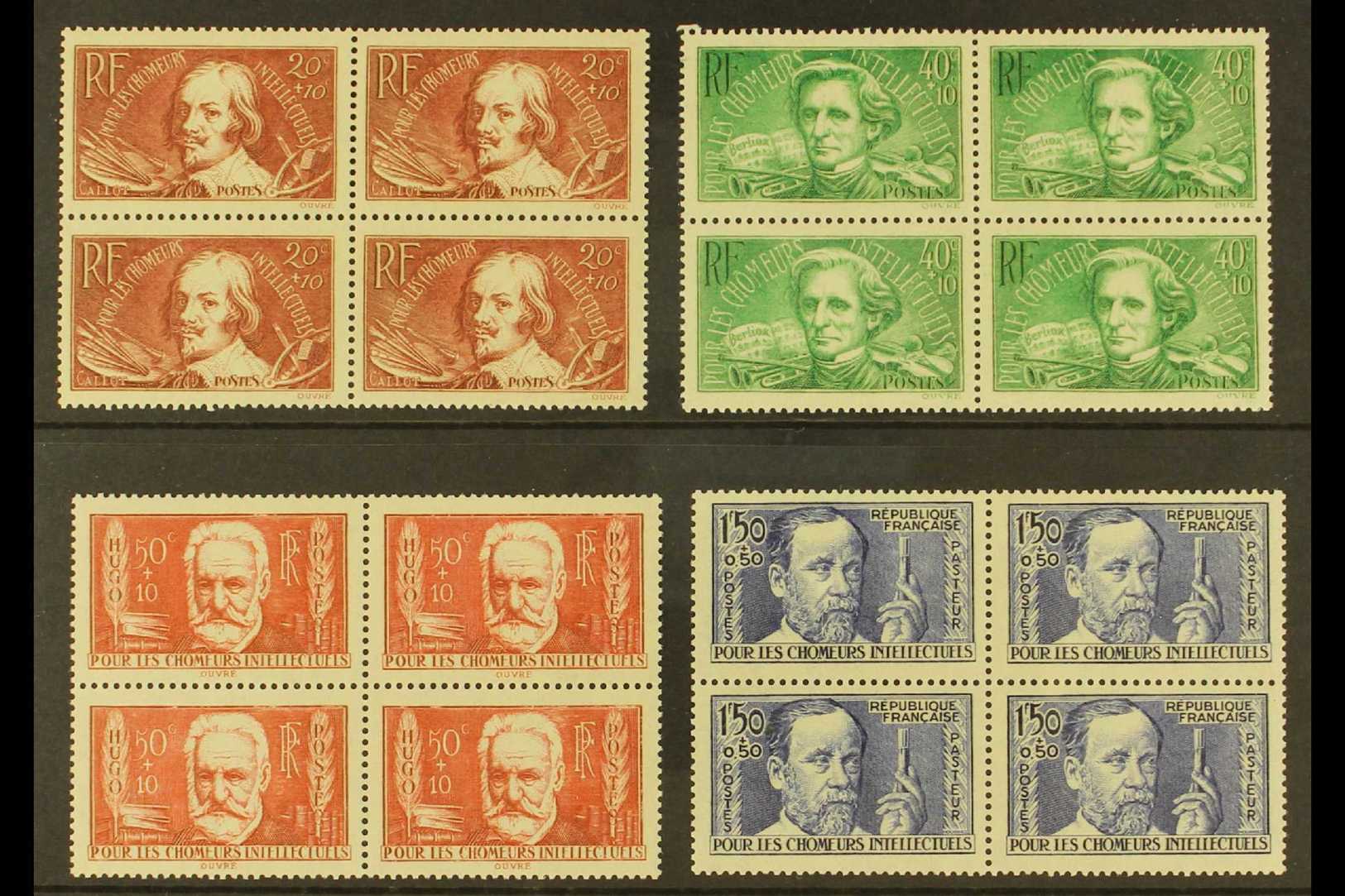 1936  Intellectuals Set, Yv 330/333, Never Hinged Mint Blocks Of 4. Lovely (16 Stamps) For More Images, Please Visit Htt - Autres & Non Classés