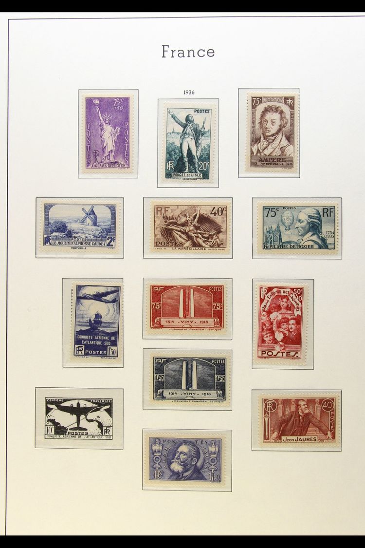 1936-42 NEVER HINGED MINT COLLECTION  Presented On "Lighthouse" Hingeless Pages. An Attractive Collection That Includes  - Otros & Sin Clasificación